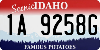 ID license plate 1A9258G