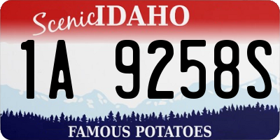 ID license plate 1A9258S