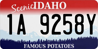 ID license plate 1A9258Y