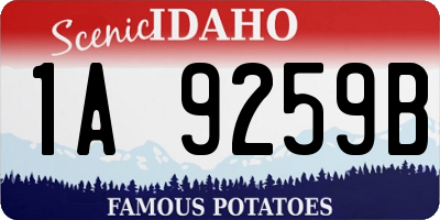 ID license plate 1A9259B