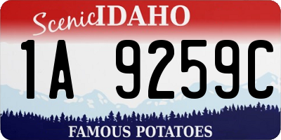 ID license plate 1A9259C