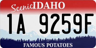 ID license plate 1A9259F