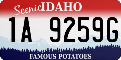 ID license plate 1A9259G