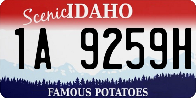 ID license plate 1A9259H