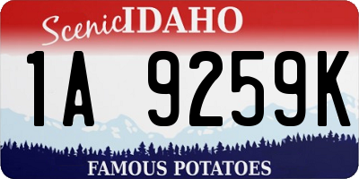 ID license plate 1A9259K