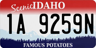 ID license plate 1A9259N