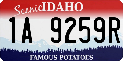 ID license plate 1A9259R