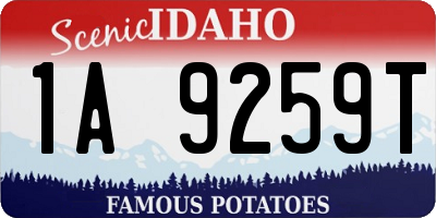 ID license plate 1A9259T