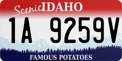 ID license plate 1A9259V
