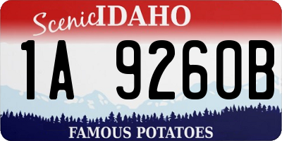 ID license plate 1A9260B