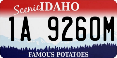 ID license plate 1A9260M