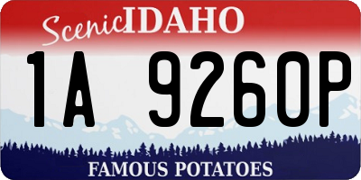 ID license plate 1A9260P