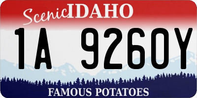 ID license plate 1A9260Y