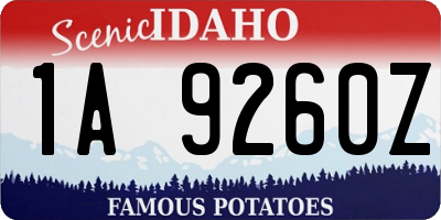 ID license plate 1A9260Z