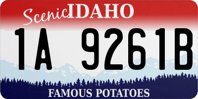 ID license plate 1A9261B