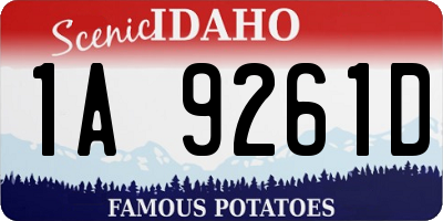 ID license plate 1A9261D