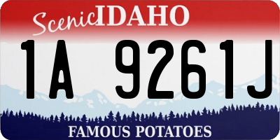 ID license plate 1A9261J