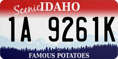 ID license plate 1A9261K