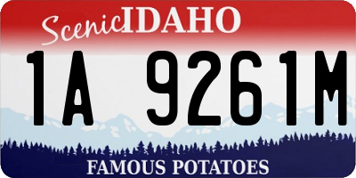 ID license plate 1A9261M