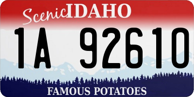 ID license plate 1A9261O