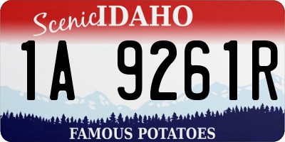 ID license plate 1A9261R