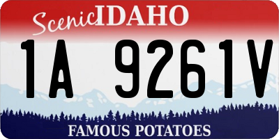 ID license plate 1A9261V