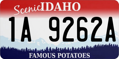 ID license plate 1A9262A