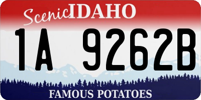 ID license plate 1A9262B