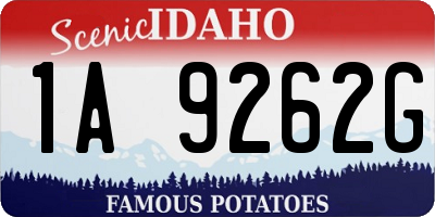 ID license plate 1A9262G