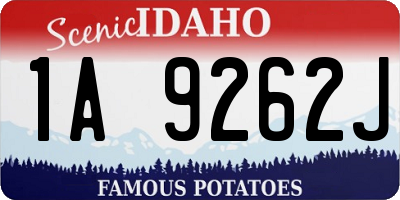 ID license plate 1A9262J