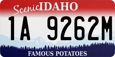 ID license plate 1A9262M