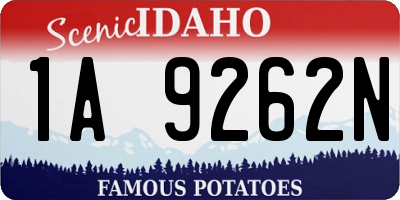 ID license plate 1A9262N