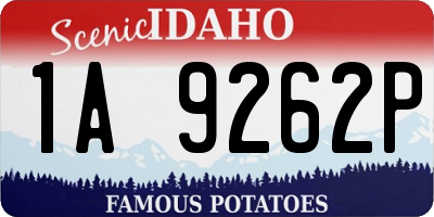 ID license plate 1A9262P