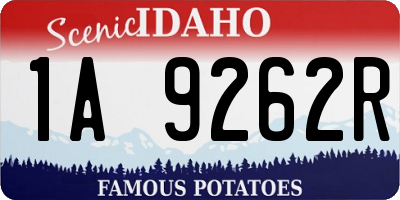 ID license plate 1A9262R