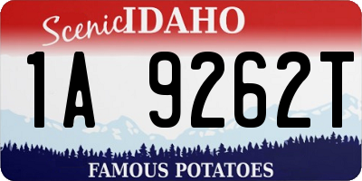 ID license plate 1A9262T