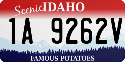 ID license plate 1A9262V