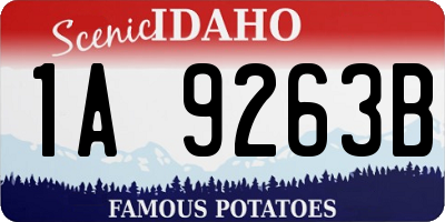 ID license plate 1A9263B