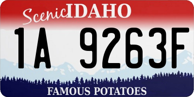 ID license plate 1A9263F