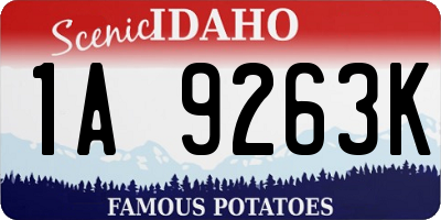 ID license plate 1A9263K