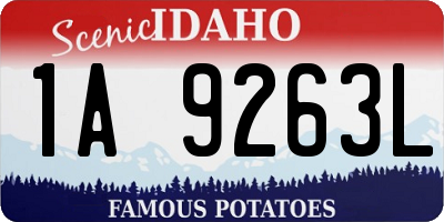 ID license plate 1A9263L