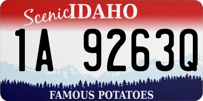 ID license plate 1A9263Q