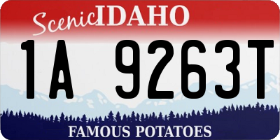 ID license plate 1A9263T