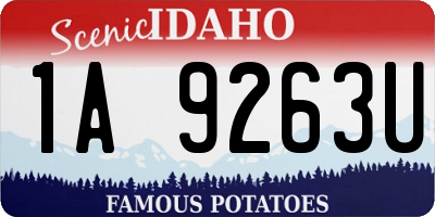 ID license plate 1A9263U
