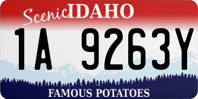 ID license plate 1A9263Y