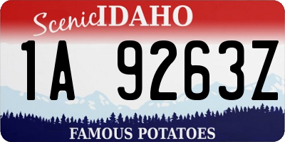 ID license plate 1A9263Z