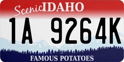 ID license plate 1A9264K