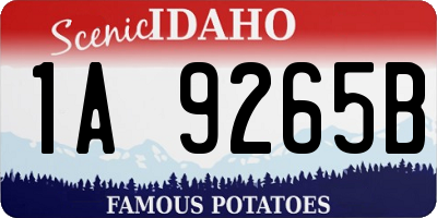 ID license plate 1A9265B