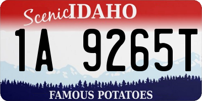 ID license plate 1A9265T
