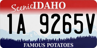 ID license plate 1A9265V