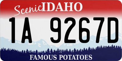 ID license plate 1A9267D